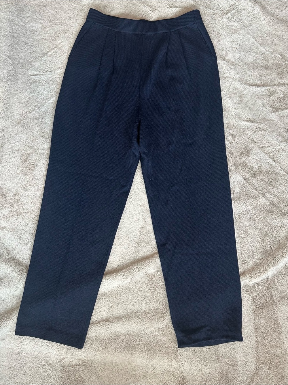 St. John Basics Santana Knit Trouser, Navy Blue, Size 10